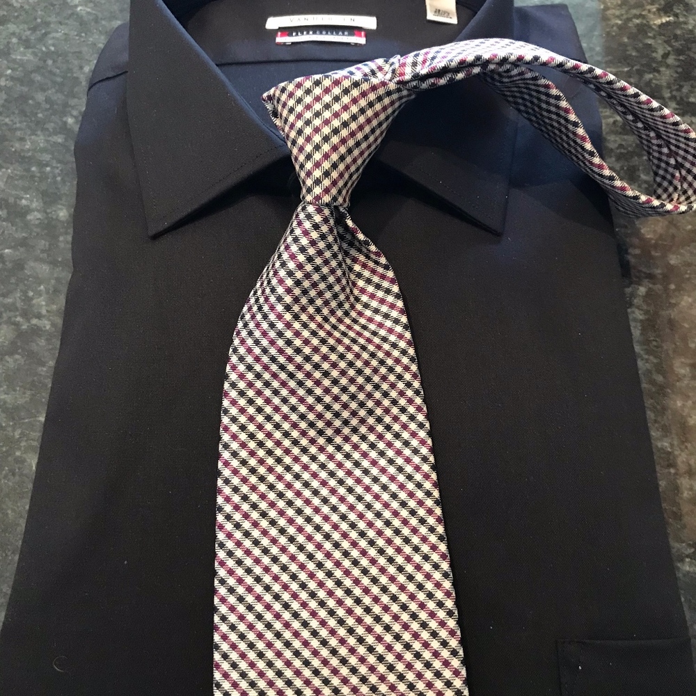Brooks Brothers Black & Purple Crossed Pattern